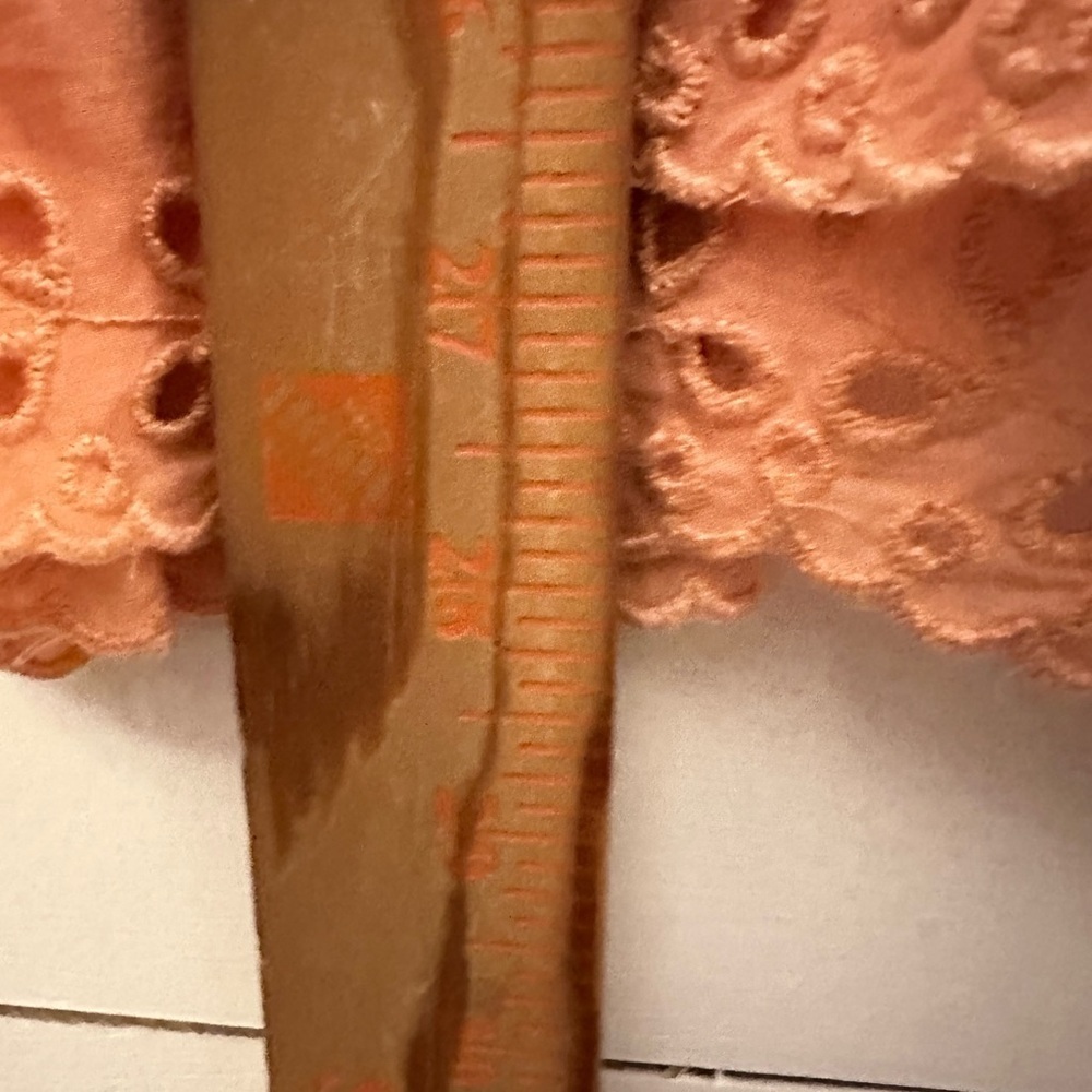 FREE PEOPLE XS Peach paisley cutout viscose cotton woman babydoll blouse boho - Picture 12 of 14